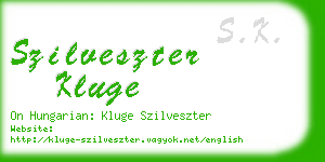 szilveszter kluge business card